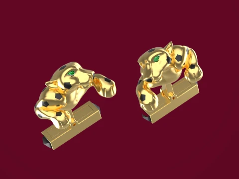 Cufflinks panther 3D Print Model