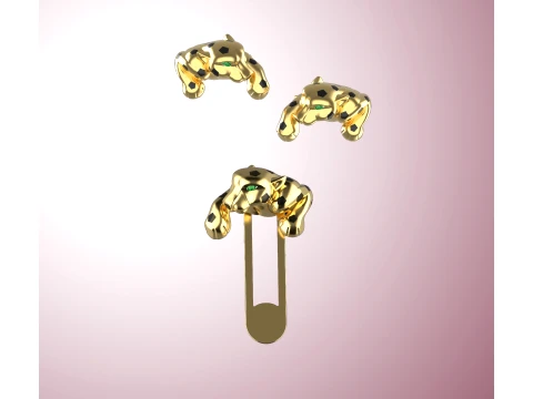 Cufflinks panther 3D Print Model