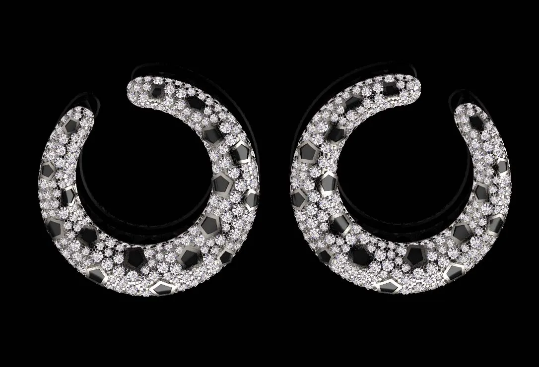 Earrings panther 3D Print Model .c4d .max .obj .3ds .fbx .stl .blend 