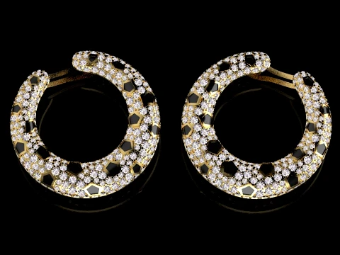 Earrings panther 3D Print Model