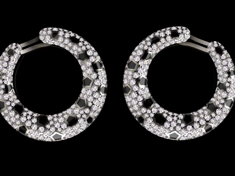 Earrings panther 3D Print Model