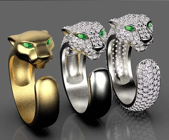 Ring Panther 3D Print Model .c4d .max .obj .3ds .fbx .stl .blend 