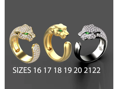 Ring Panther 3D Print Model