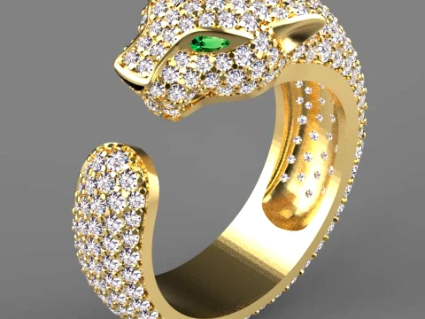 Ring Panther 3D Print Model