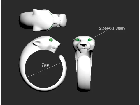 Ring Panther 3D Print Model