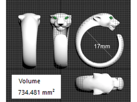 Ring Panther 3D Print Model
