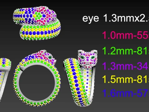 Ring Panther 3D Print Model