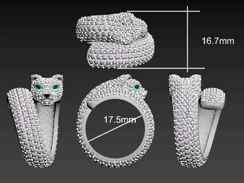 Ring Panther 3D Print Model