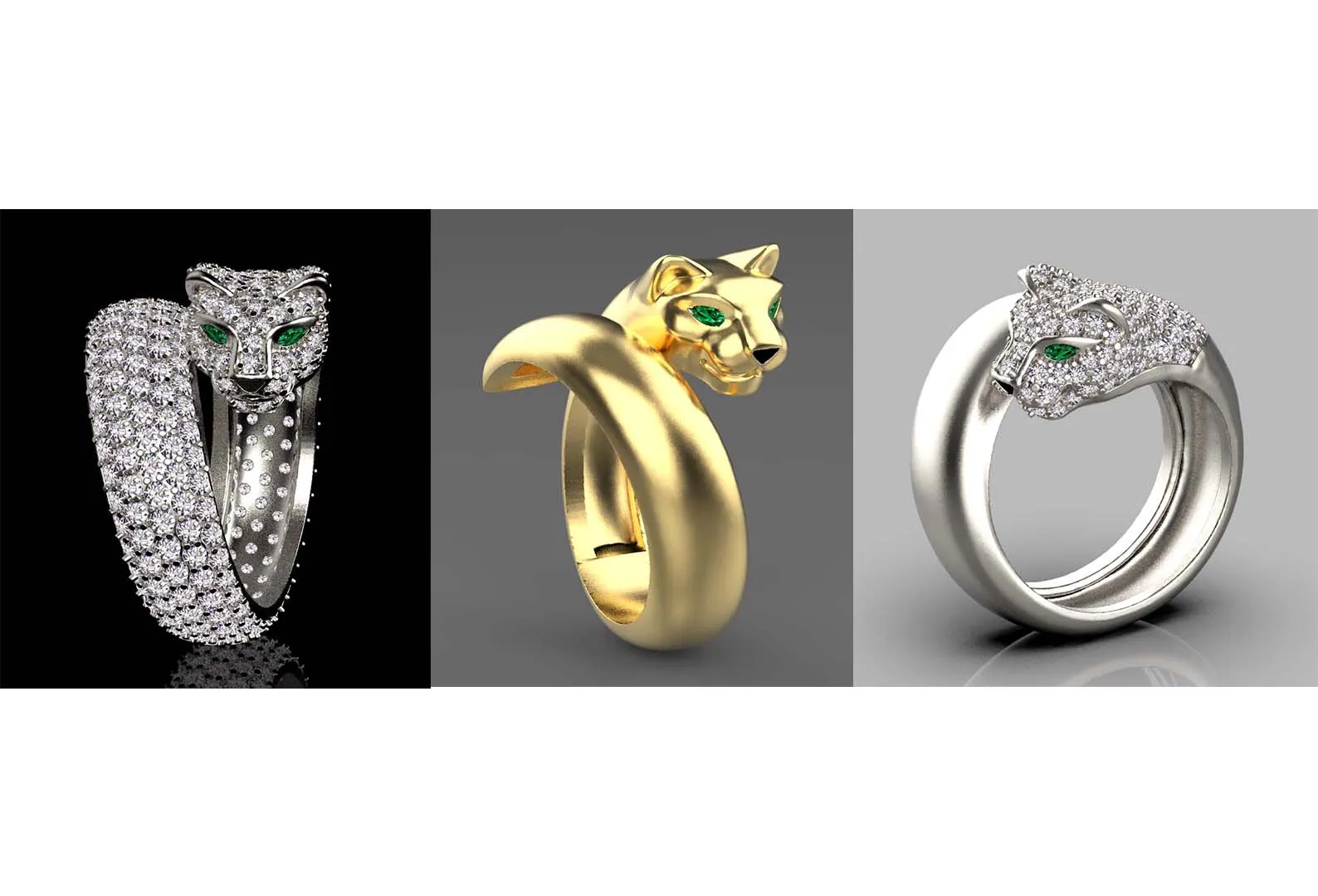 Ring Panther 3D Print Model .c4d .max .obj .3ds .fbx .stl .blend 