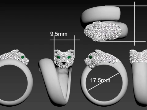 Ring Panther 3D Print Model