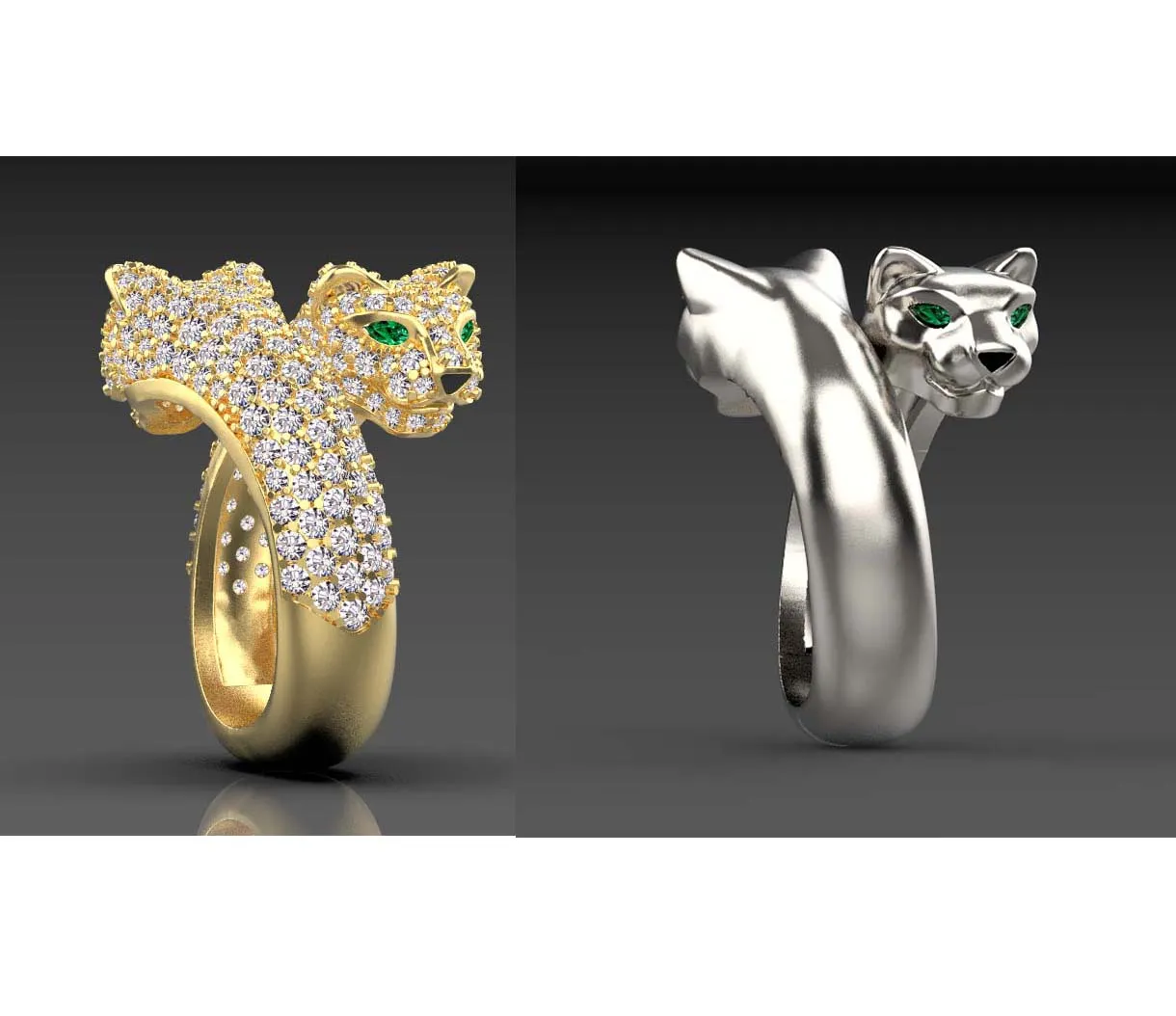 Ring Panther 3D Print Model .c4d .max .obj .3ds .fbx .stl .blend 