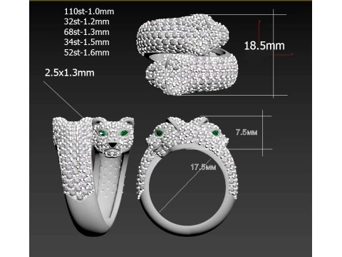 Ring Panther 3D Print Model