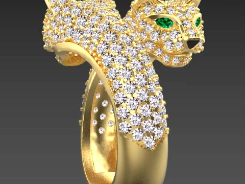 Ring Panther 3D Print Model