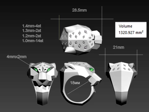 Ring Panther 3D Print Model