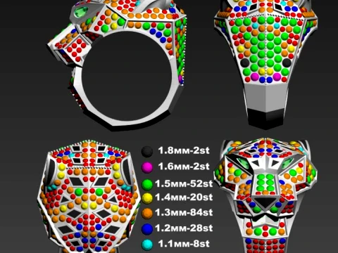 Ring Panther 3D Print Model