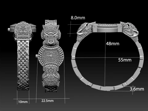 Bracelet panther 3D Print Model