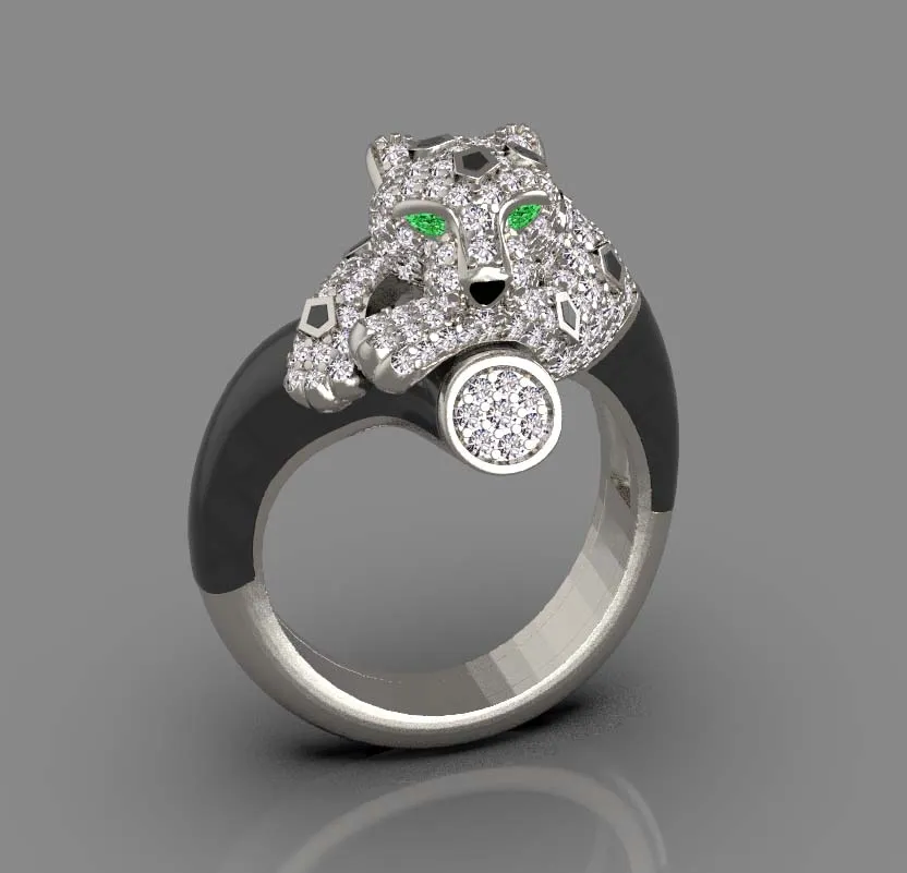 Ring Panther 3D Print Model .c4d .max .obj .3ds .fbx .stl .blend 