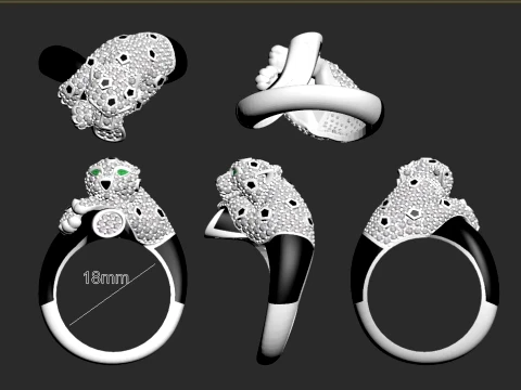 Ring Panther 3D Print Model