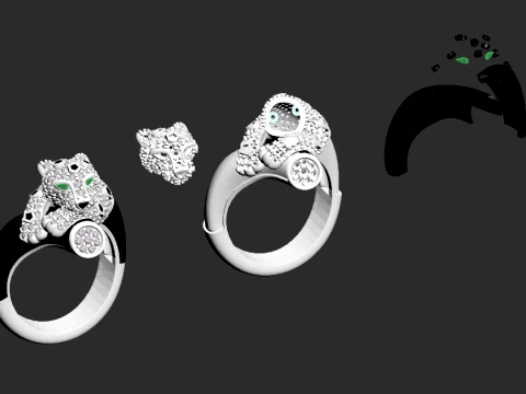 Ring Panther 3D Print Model