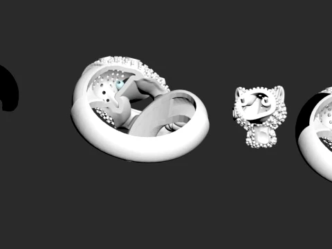 Ring Panther 3D Print Model