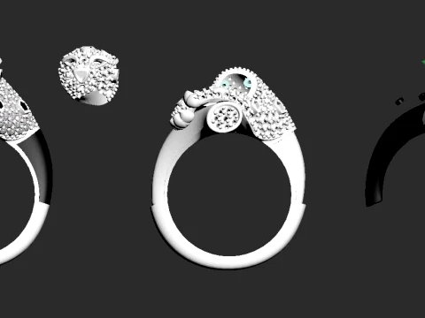 Ring Panther 3D Print Model