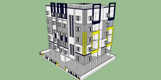 apartment elevation Modello 3D .c4d .max .obj .3ds .fbx .stl .blend