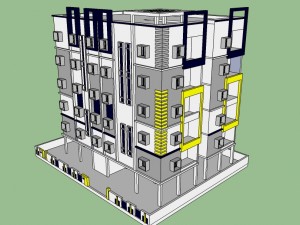 apartment elevation 3D 모델