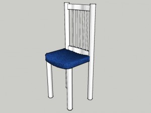 steel dinning chair 3D 모델