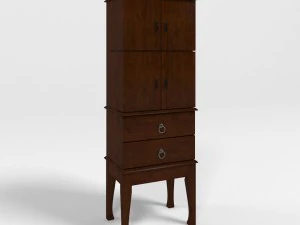jeanine felt lined jewelry armoire in cherry 3D Model