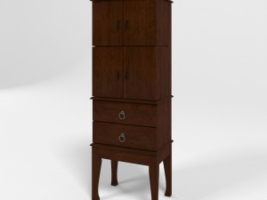 jeanine felt lined jewelry armoire in cherry 3Dモデル