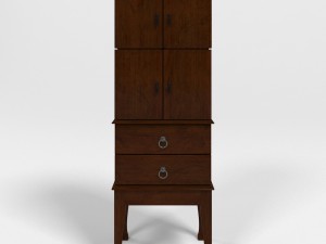 jeanine felt lined jewelry armoire in cherry 3Dモデル