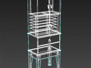 jeanine felt lined jewelry armoire in cherry 3Dモデル