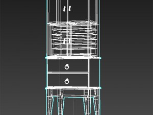 jeanine felt lined jewelry armoire in cherry 3Dモデル