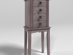 linda jewelry armoire in gray 3D मॉडल
