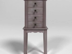 linda jewelry armoire in gray 3D Model