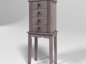 linda jewelry armoire in gray Modello 3D