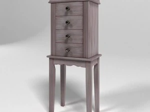 linda jewelry armoire in gray 3D Model