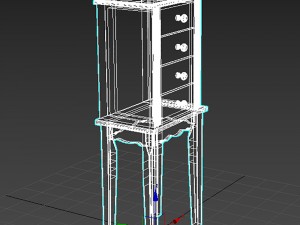 linda jewelry armoire in gray Modello 3D