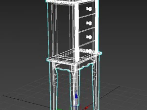 linda jewelry armoire in gray 3D Model