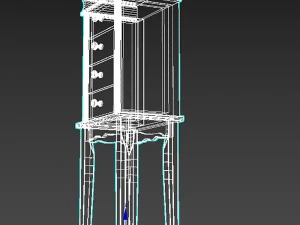 linda jewelry armoire in gray 3D Model