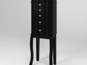 paige jewelry armoire in black 3D Model