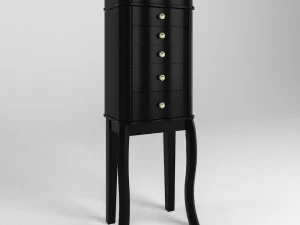 paige jewelry armoire in black 3D Model