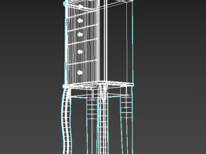 paige jewelry armoire in black 3D Model