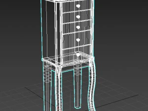 paige jewelry armoire in black 3D Model