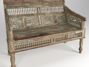 sof&aacute; maraj&aacute; esculpido &agrave; m&atilde;o em branco ensolarado Modelo 3D