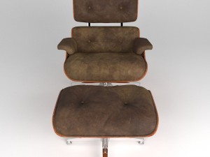 charles eames brown puff armchair 3D 模型