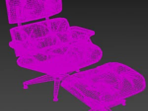 charles eames brown puff armchair 3D Model