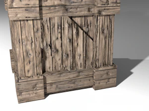 drewniane pudełko w starym stylu Model 3D