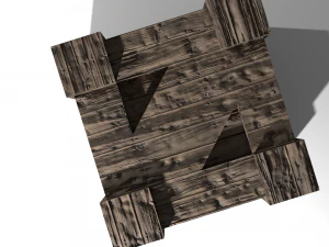 kotak kayu gaya lama Model 3D