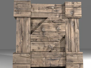 kotak kayu gaya lama Model 3D